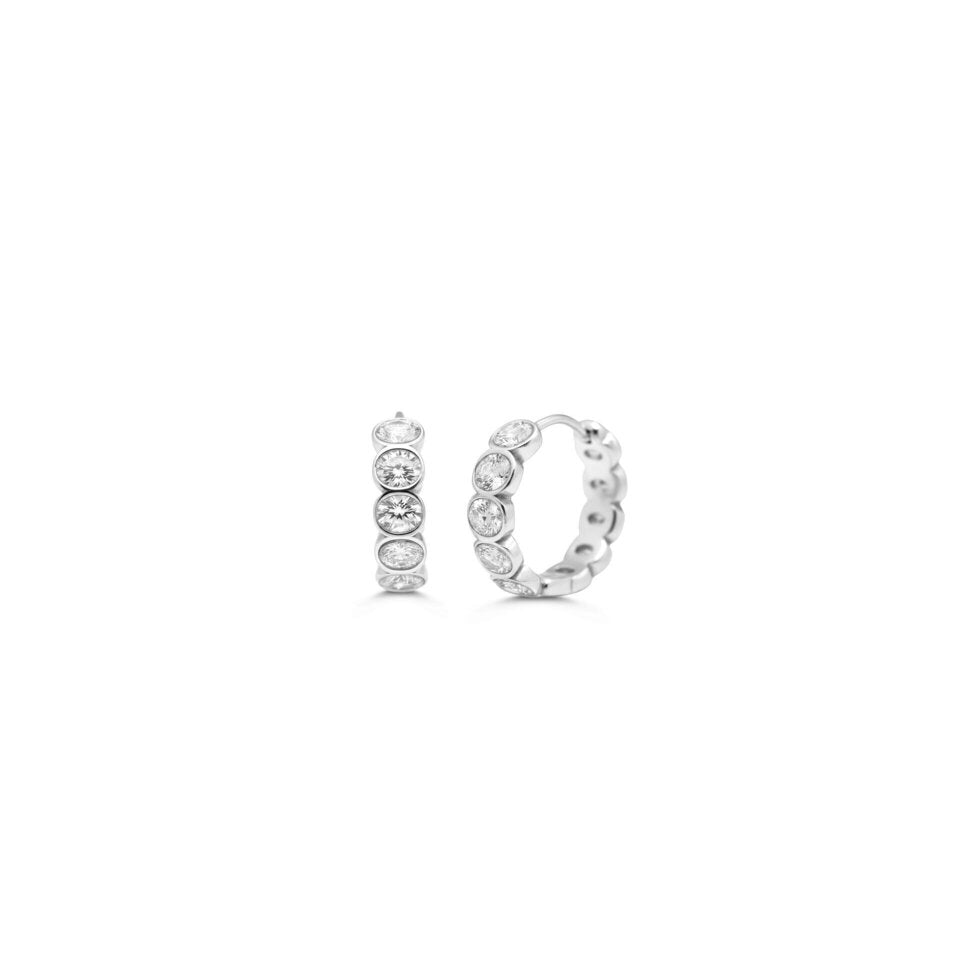 ISLA Bezel Below Huggie Earrings