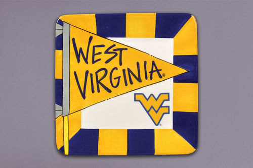 West Virginia University Flag Ceramic Plate