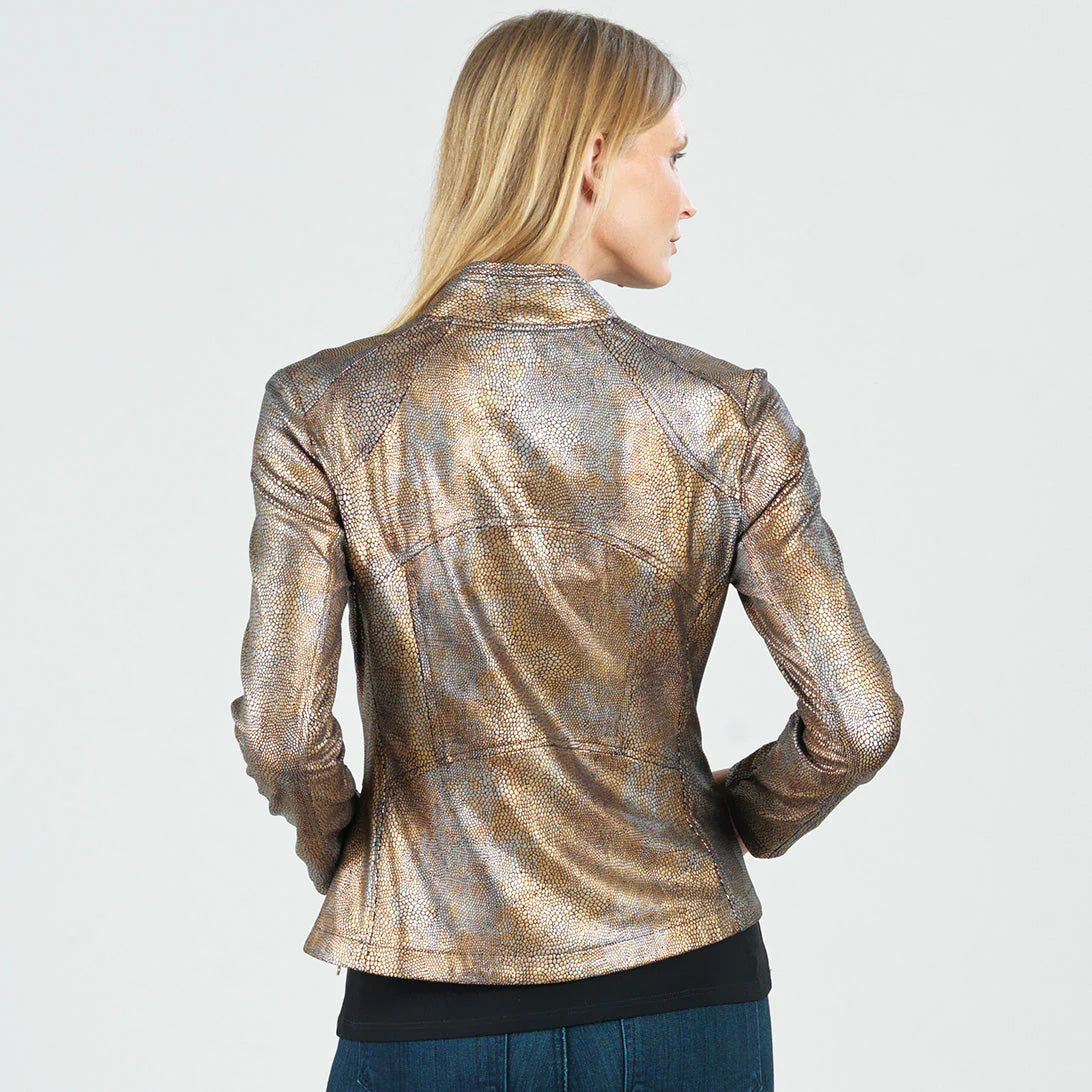 Clara Sunwoo Metallic Liquid Leather™ Textured Signature Jacket - Copper