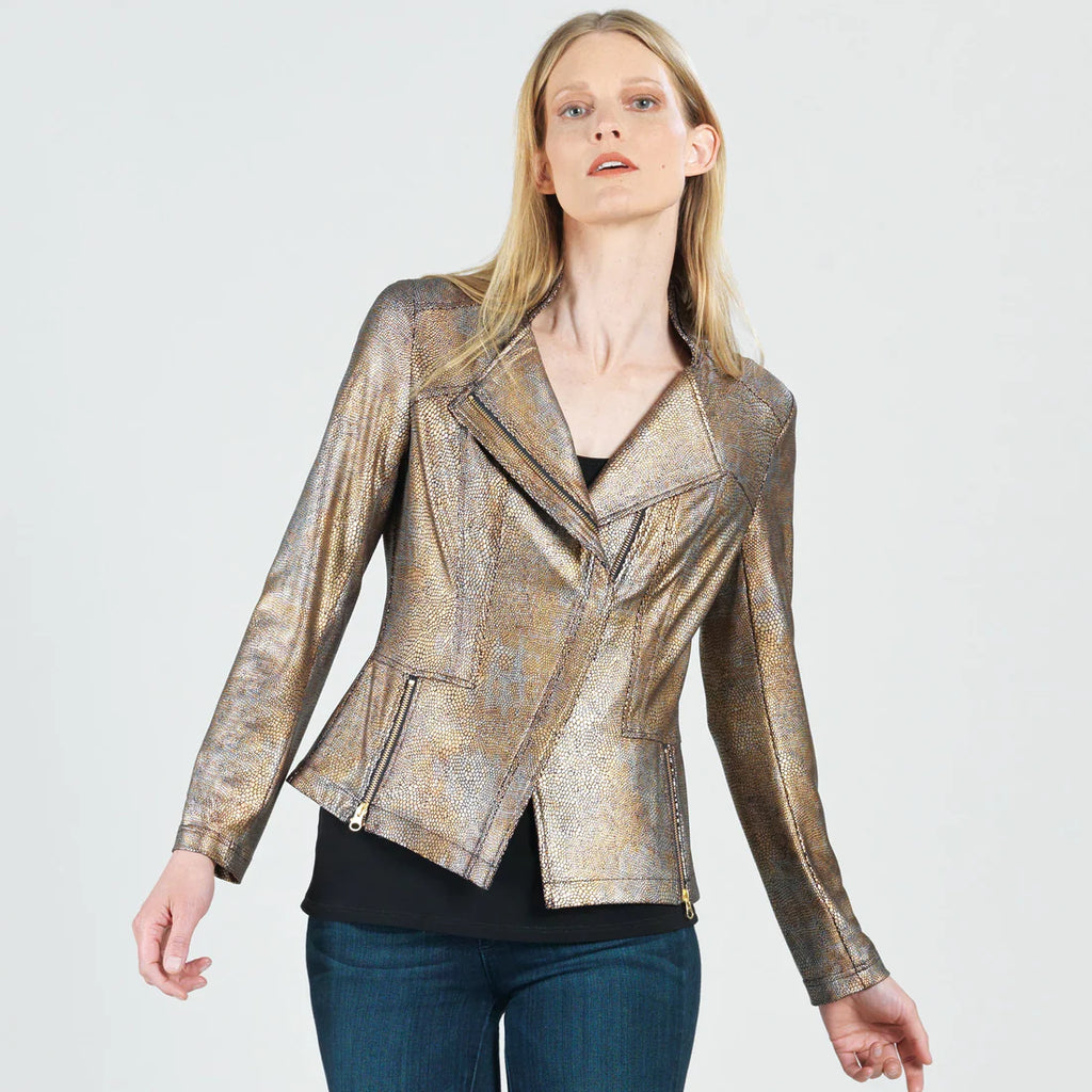 Clara Sunwoo Metallic Liquid Leather™ Textured Signature Jacket - Copp