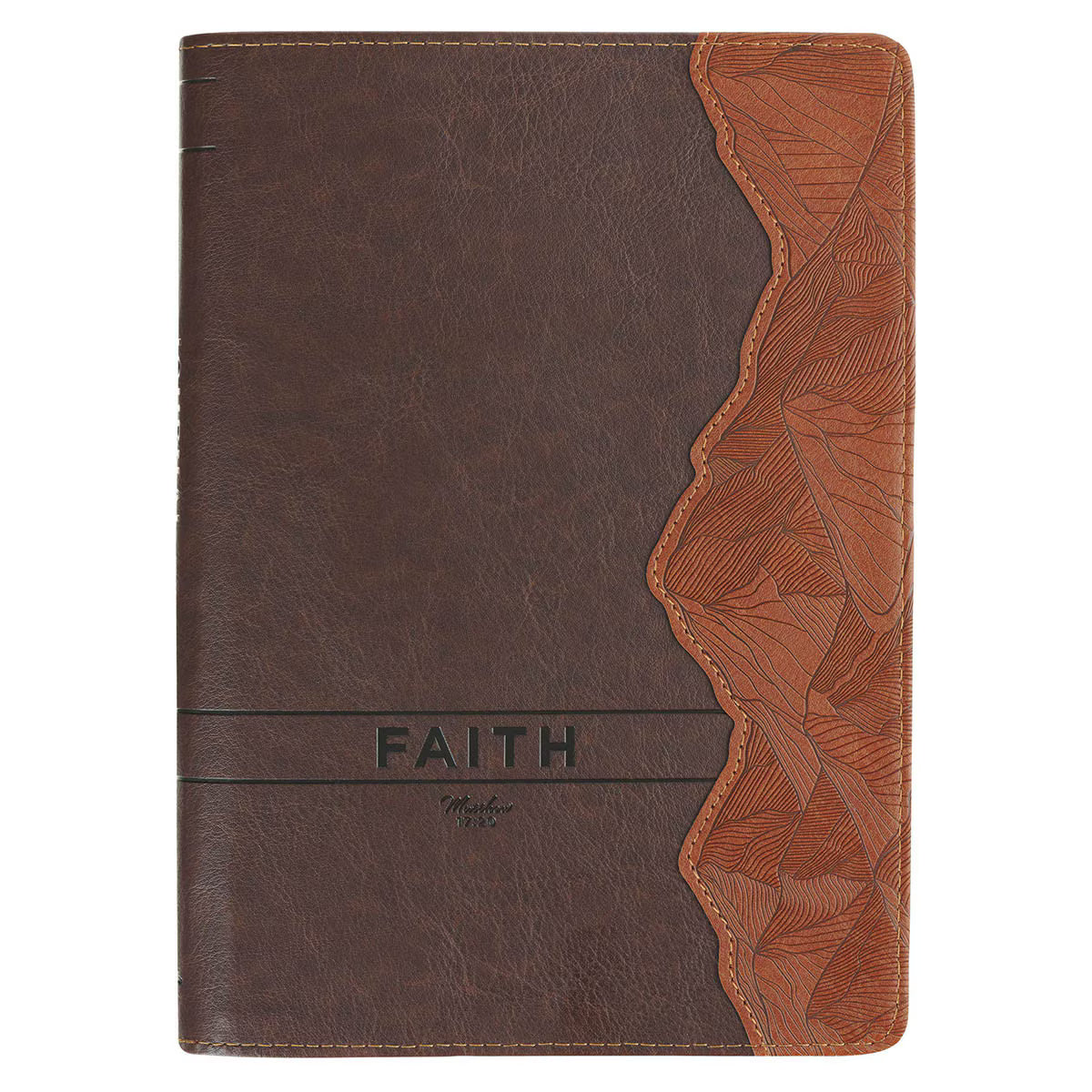 Faith Chestnut Brown Faux Leather Classic Journal with Zipper Closure - Matthew 17:20