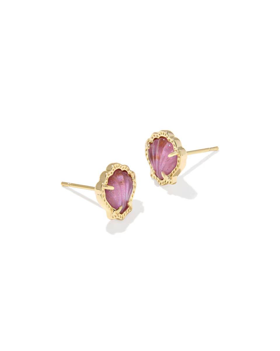 Kendra Scott Brynne Shell Earrings - Purple Iridescent Abalone Illusion