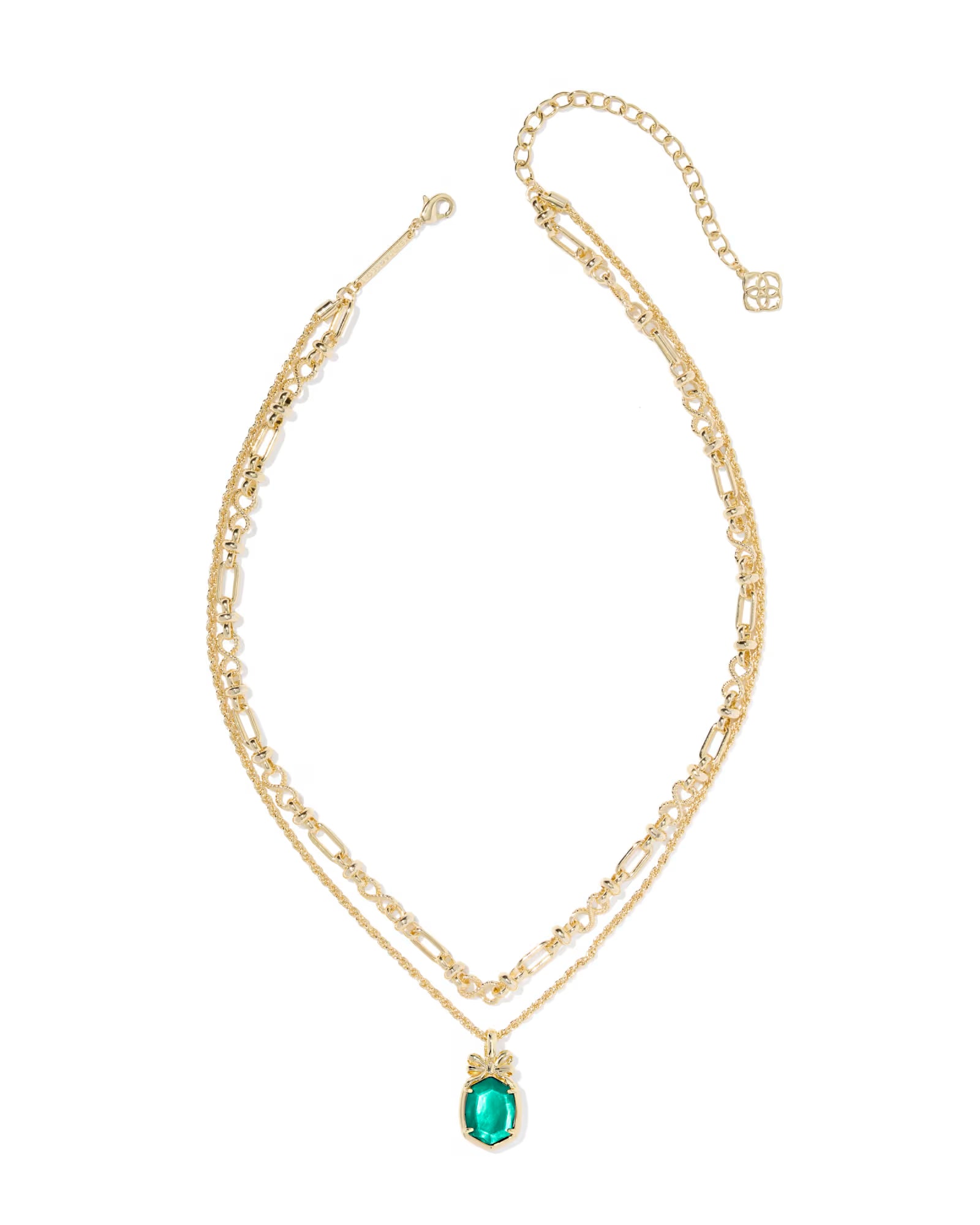 Kendra Scott Daphne Bow Gold Multi Strand Necklace - Gold Pine Illusion