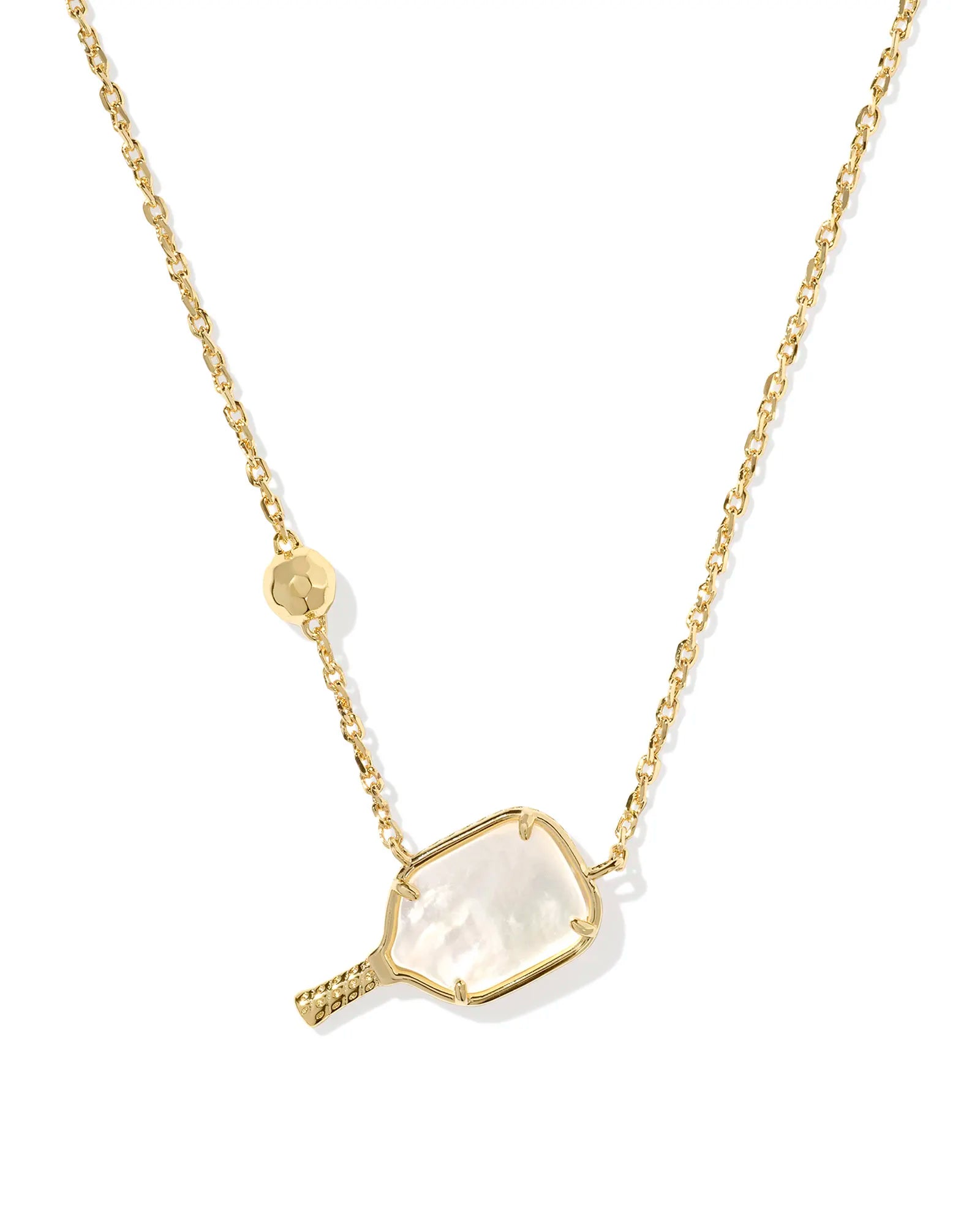 Kendra Scott Pickleball Short Pendant Necklaces in Ivory Mother-of-Pearl