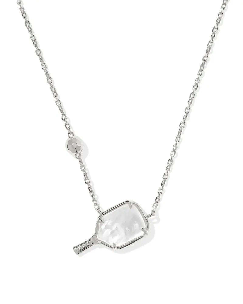 Kendra Scott Pickleball Short Pendant Necklaces in Ivory Mother-of-Pearl