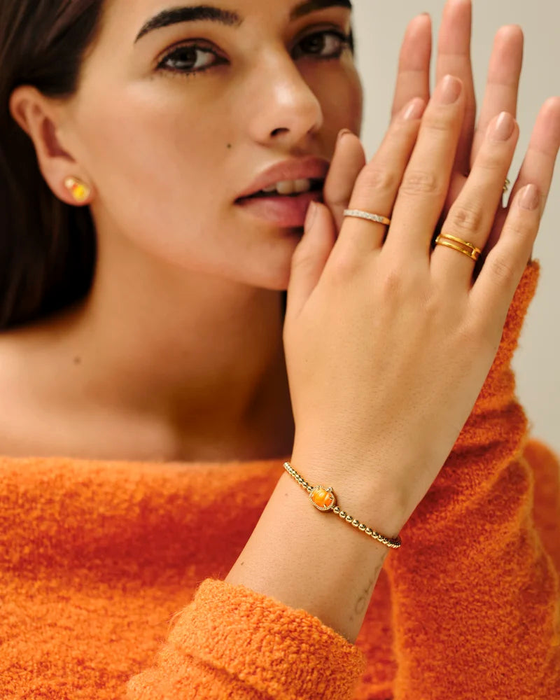 Kendra Scott Pumpkin Stretch Bracelets in Orange Mother-of-Pearl