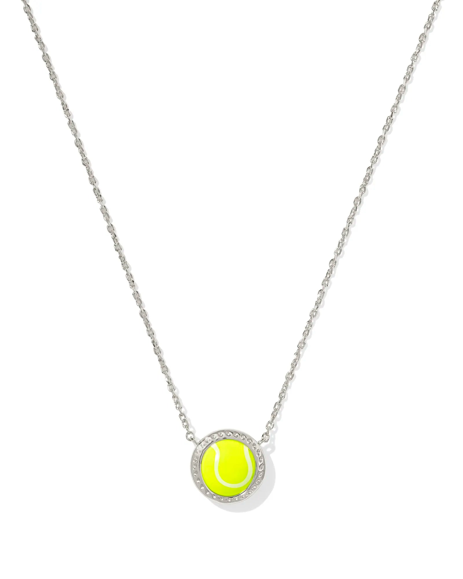 Kendra Scott Tennis Short Pendant Necklaces in Chartreuse Magnesite