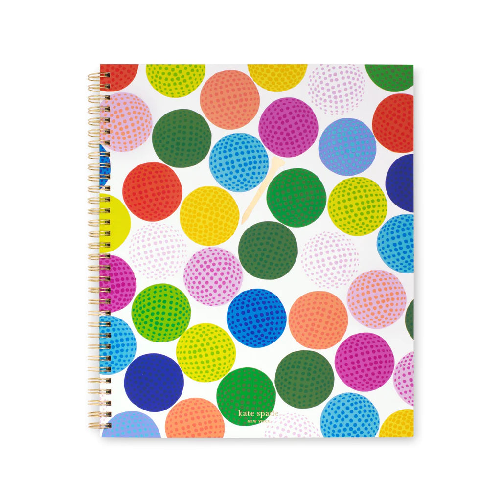 Kate Spade Large Spiral Notebook with Golf Balls