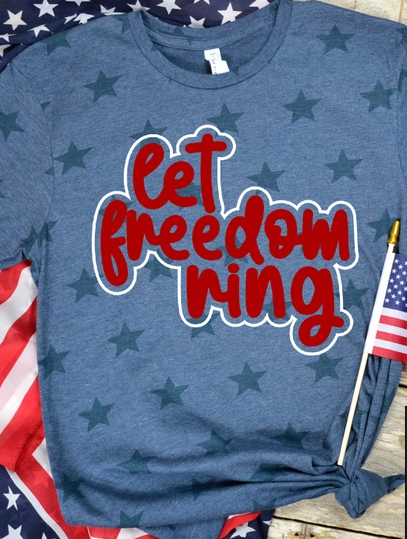 Let Freedom Ring Blue Star Tee