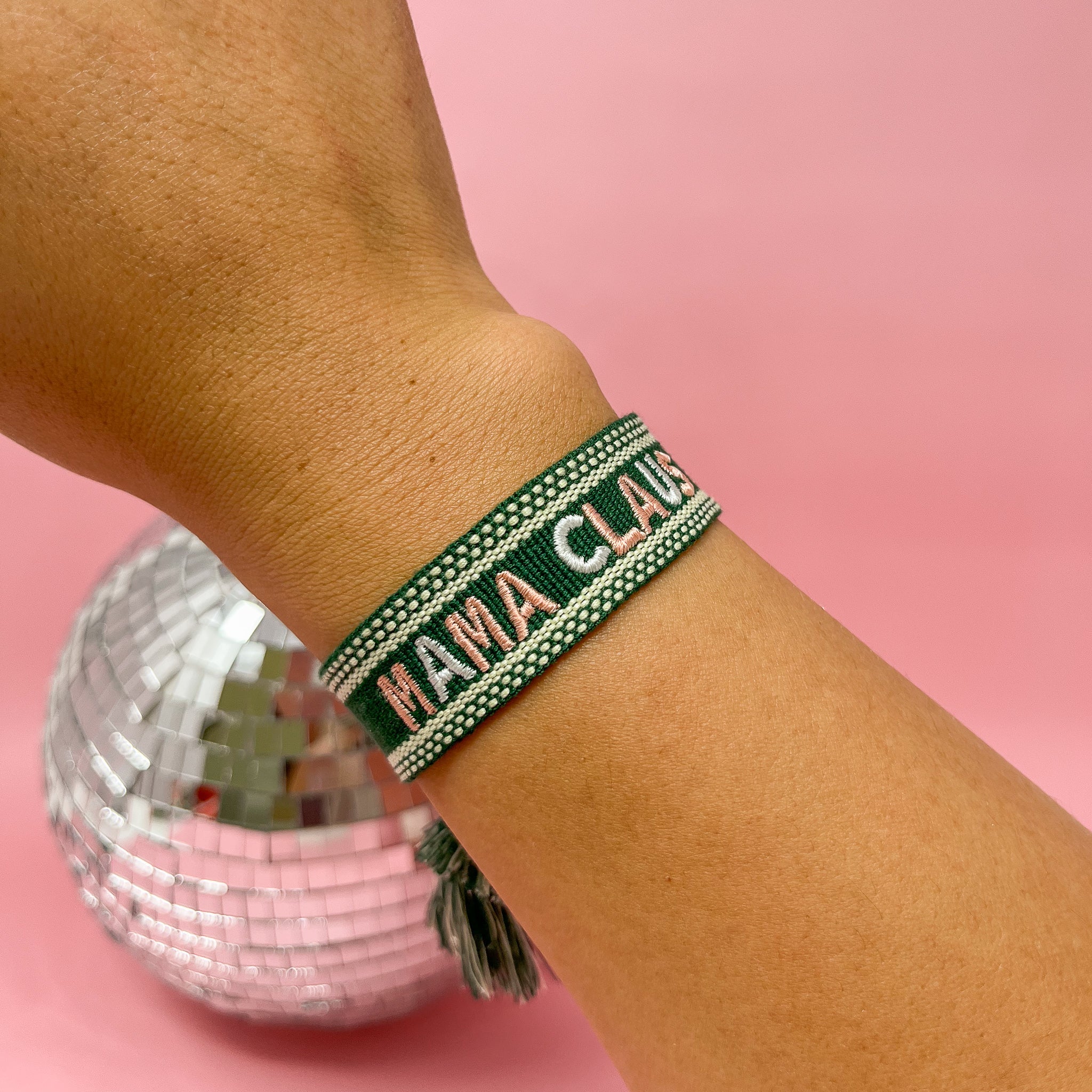 The Darling Effect Holiday Woven Word Bracelets