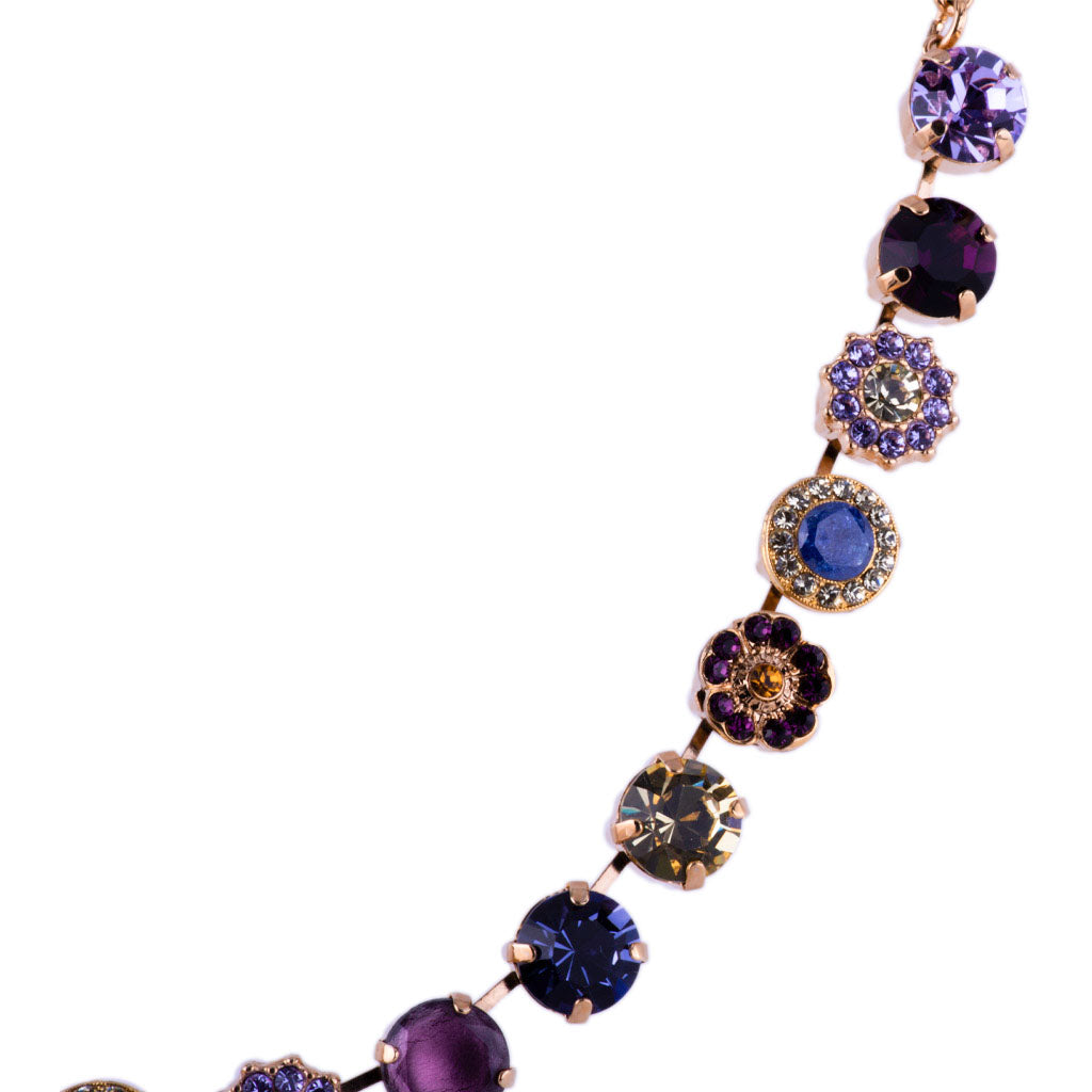 Mariana Gold Crystal Rosette Necklace in "Sunrise"