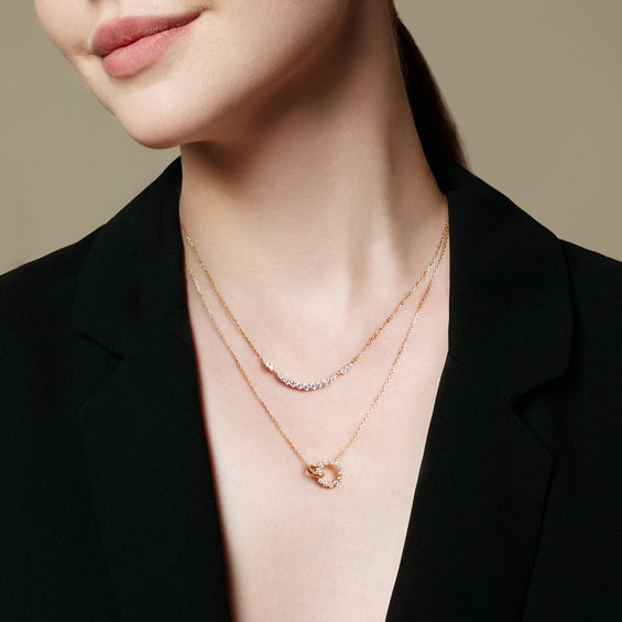 Ania Haie Interlinked Circles Pave Necklace