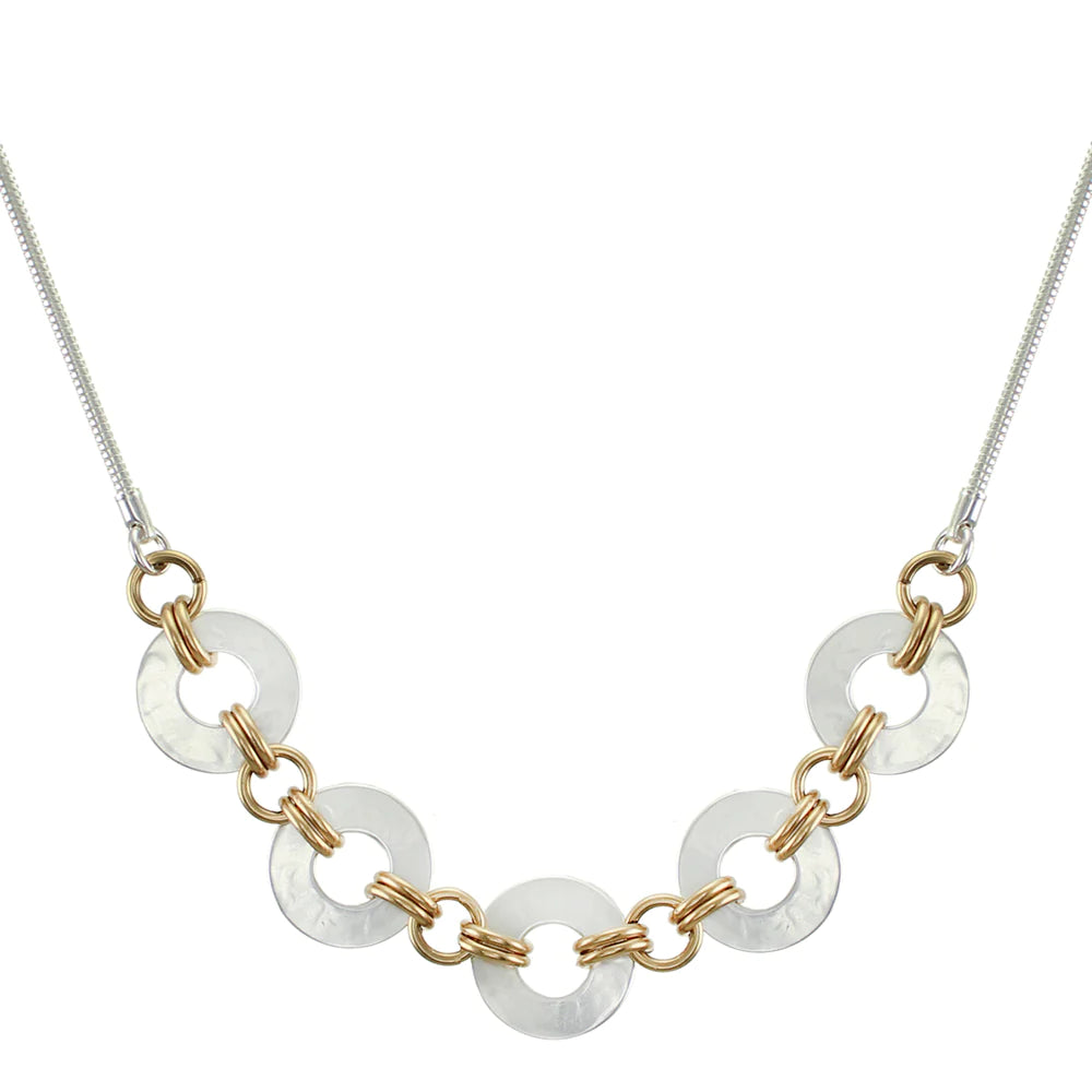 Marjorie Baer Small Double Linked Rings Necklace