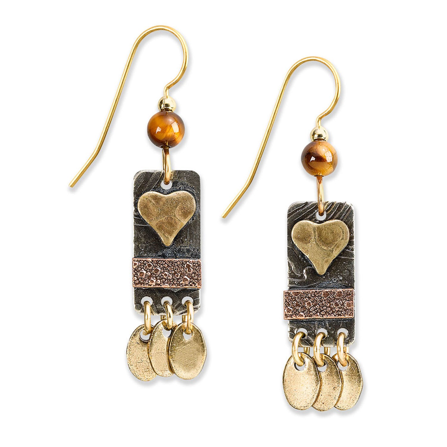Silver Forest Heart Earrings