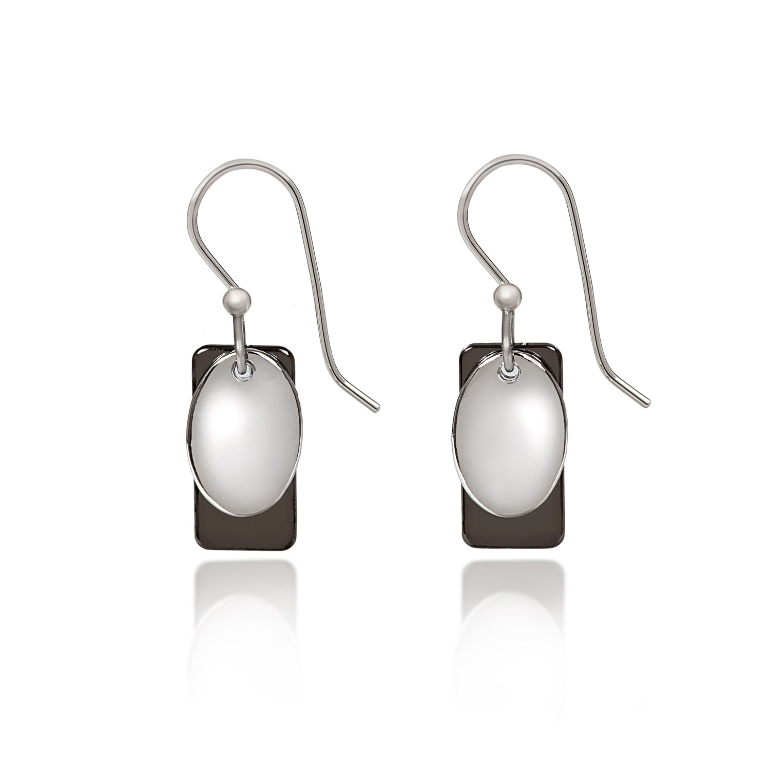 Silver Forest Layered Shape Earrings