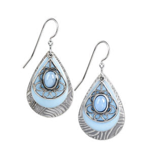 Silver Forest Blue Stone and Silver Layered Earrings