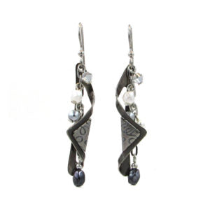 Silver Forest Beaded Chain Earrings