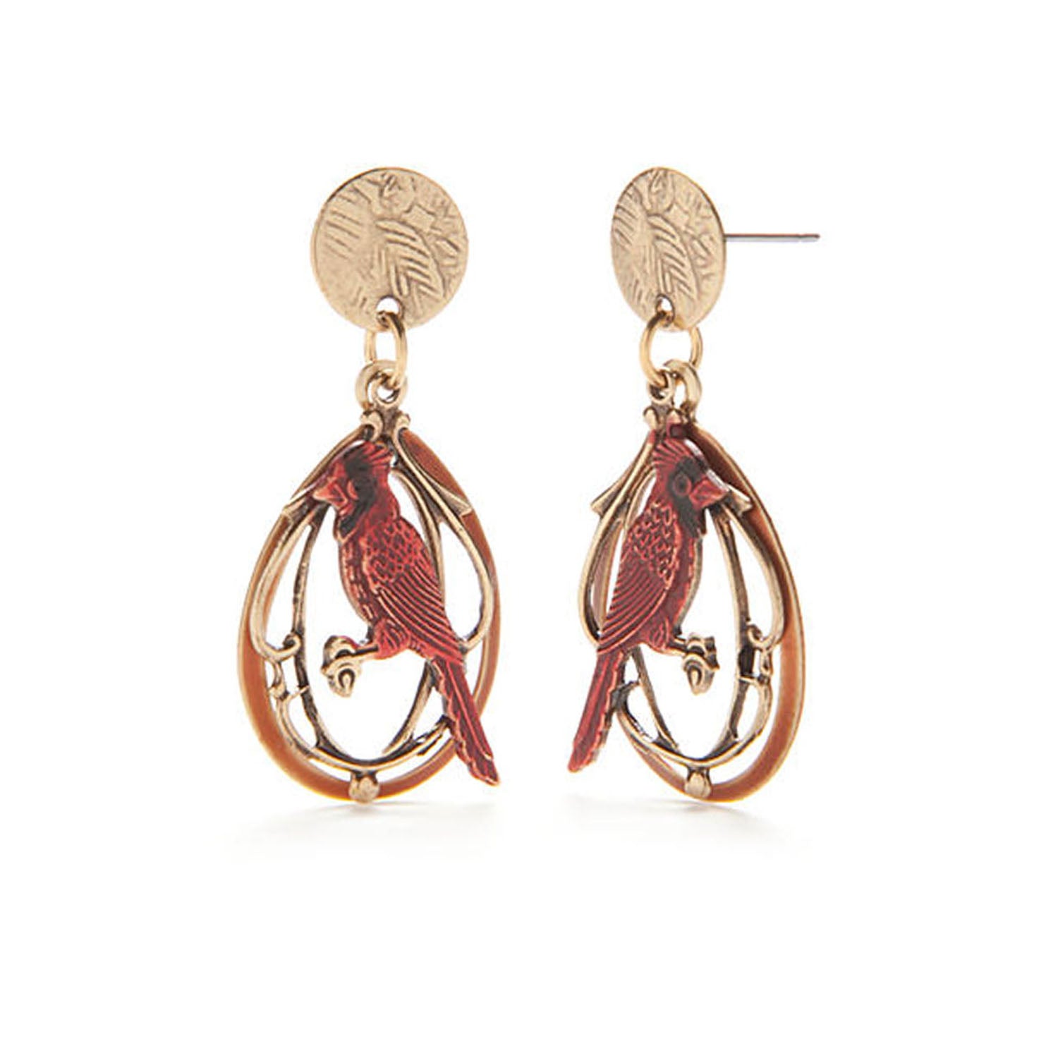 Silver Forest Cardinal Earrings