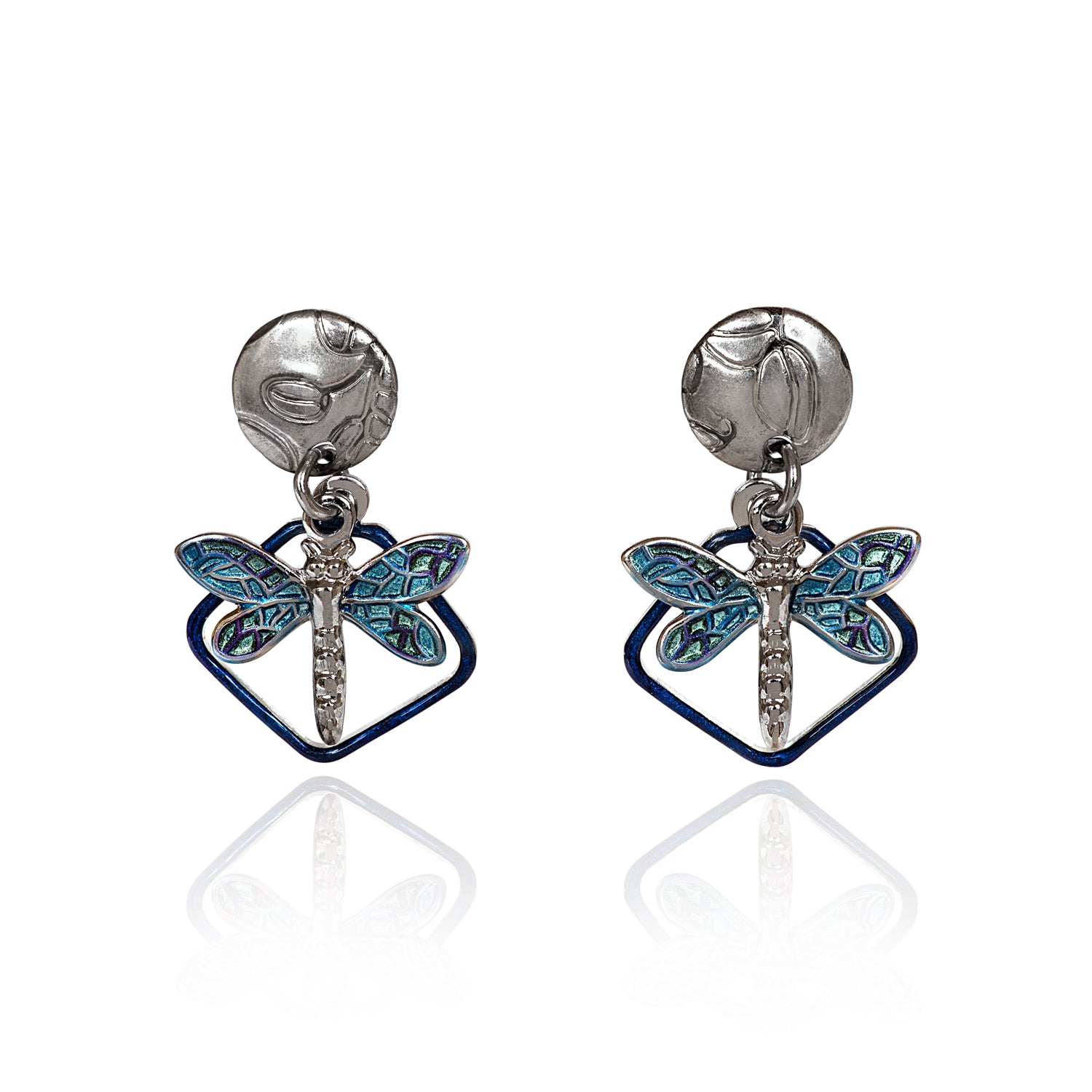 Silver Forest Dragonfly Earrings