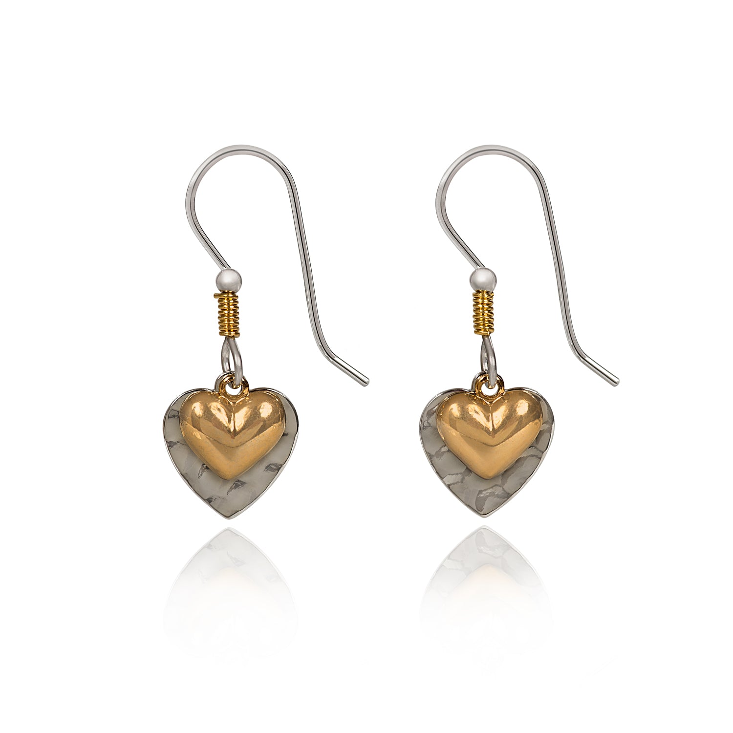 Silver Forest Heart Earrings