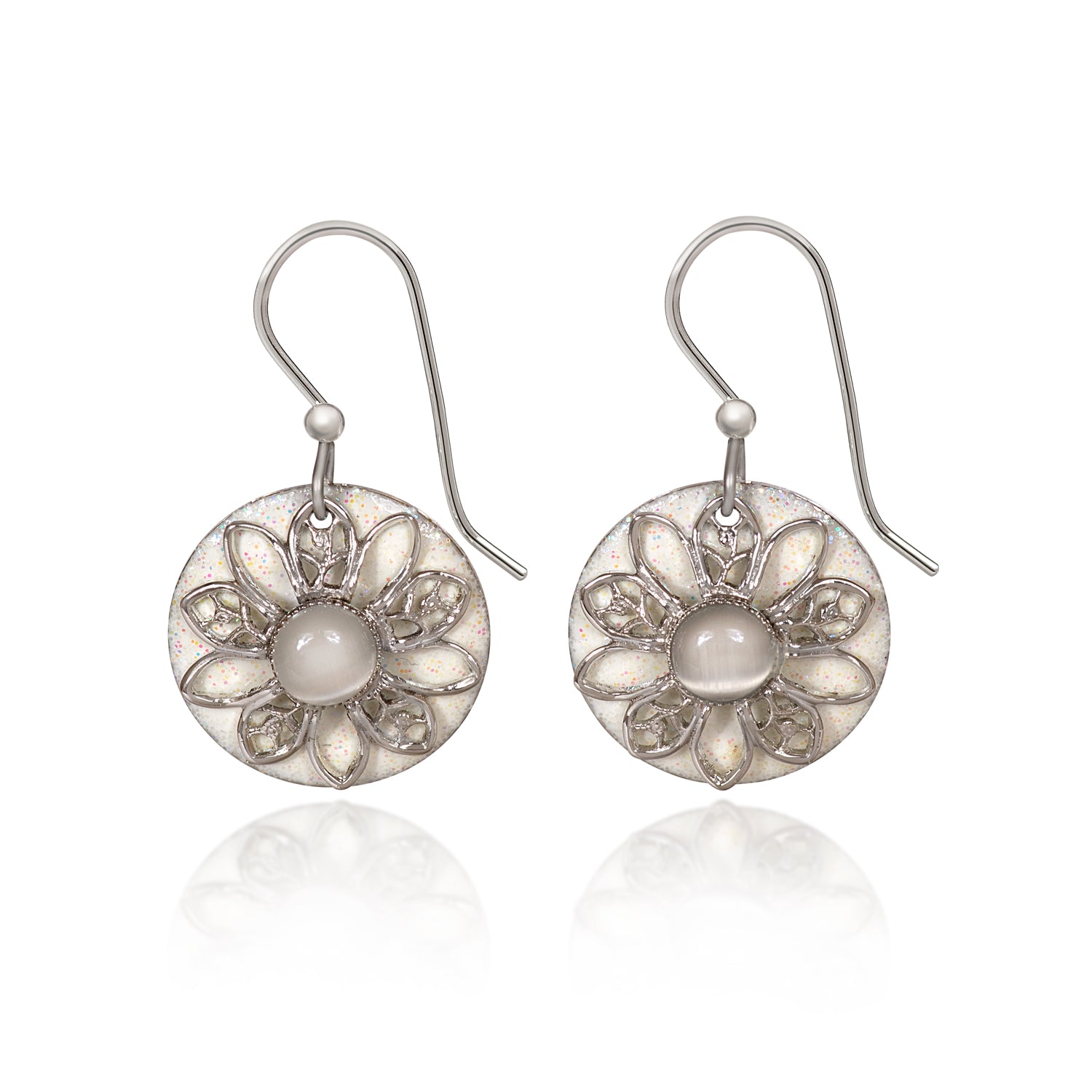 Silver Forest Filigree Round Earrings