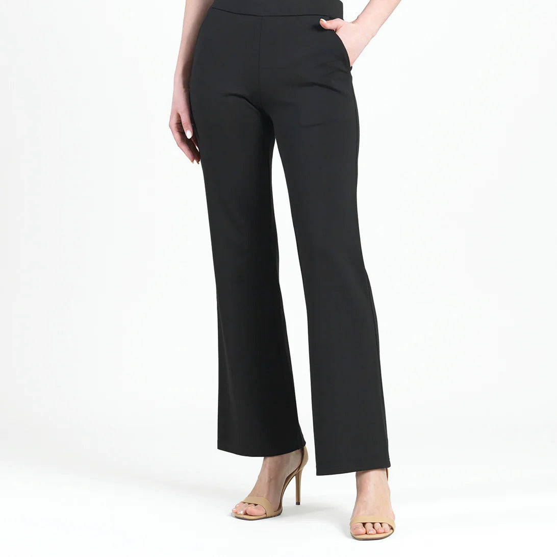 Clara Sunwoo Rayon-Ponte Knit - Loose Leg Pocket Pant - Black