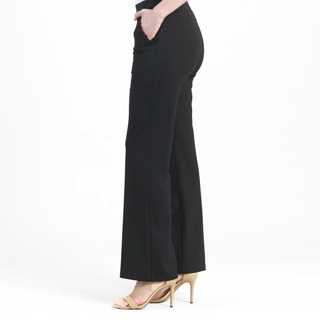 Clara Sunwoo Rayon-Ponte Knit - Loose Leg Pocket Pant - Black