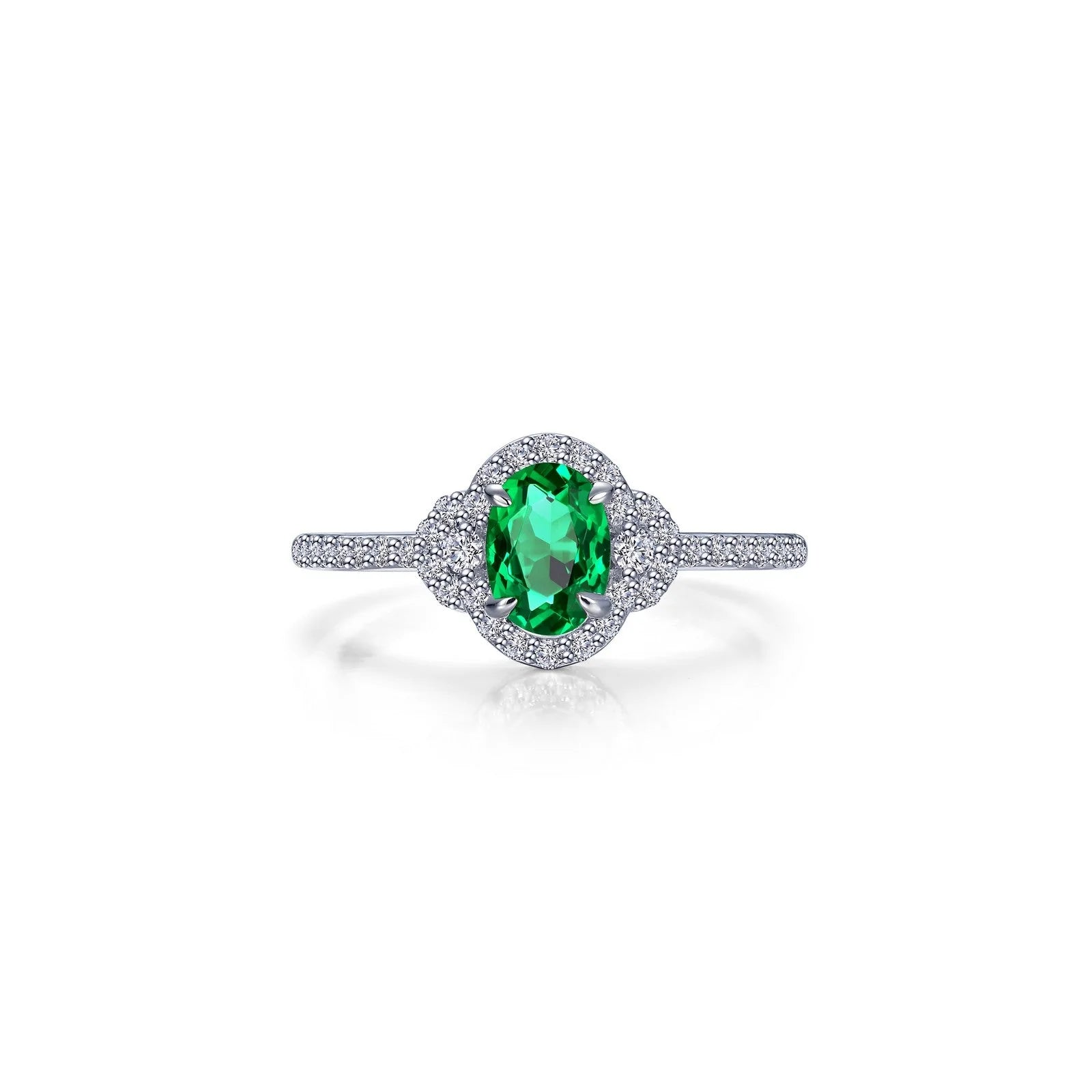 Lafonn Emerald Halo Engagement Ring