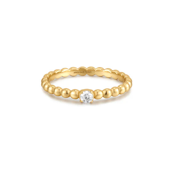 Ania Haie Gold Cubic Zirconia Round Dome Rings