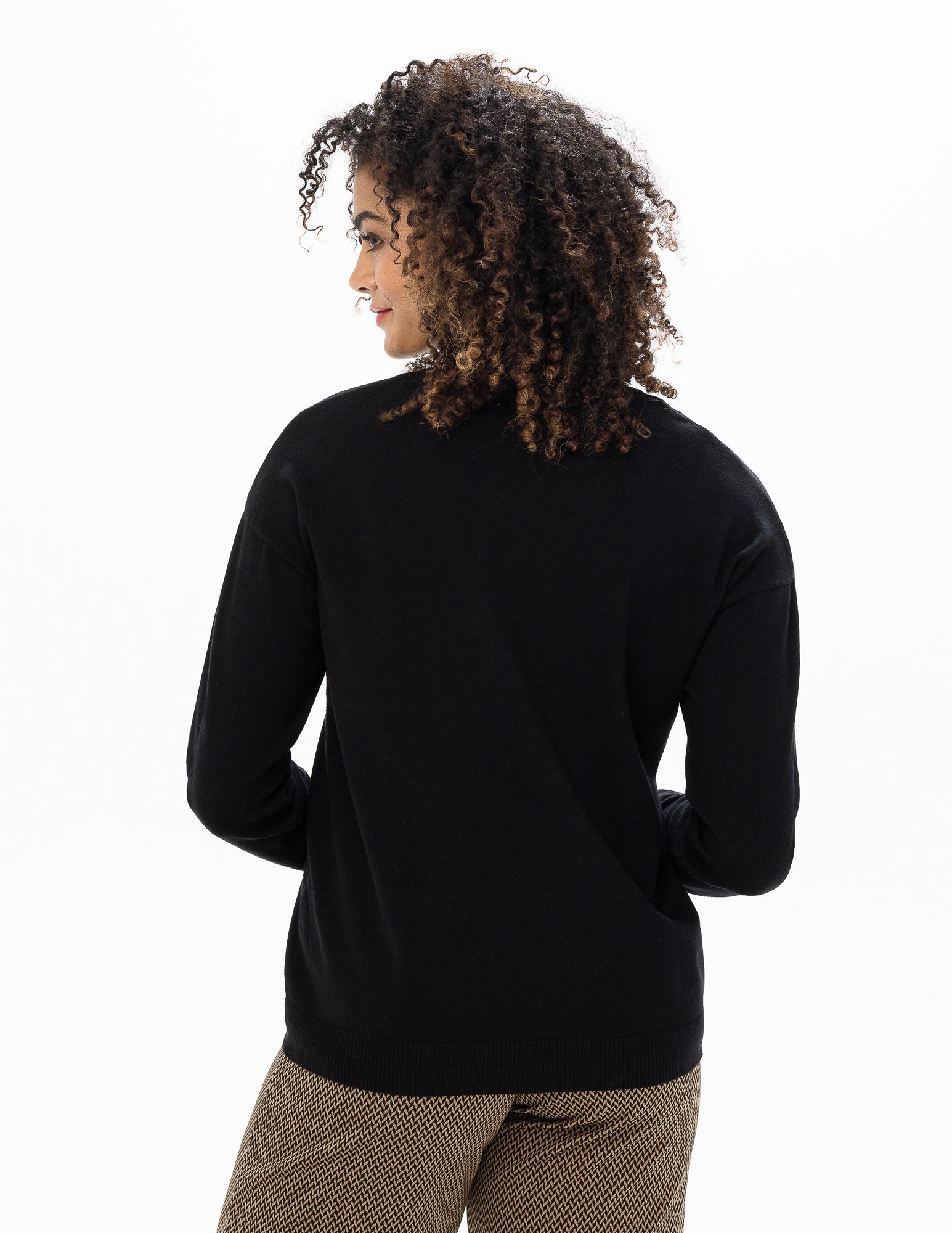 Renuar Black Knitted Yarn Sweater