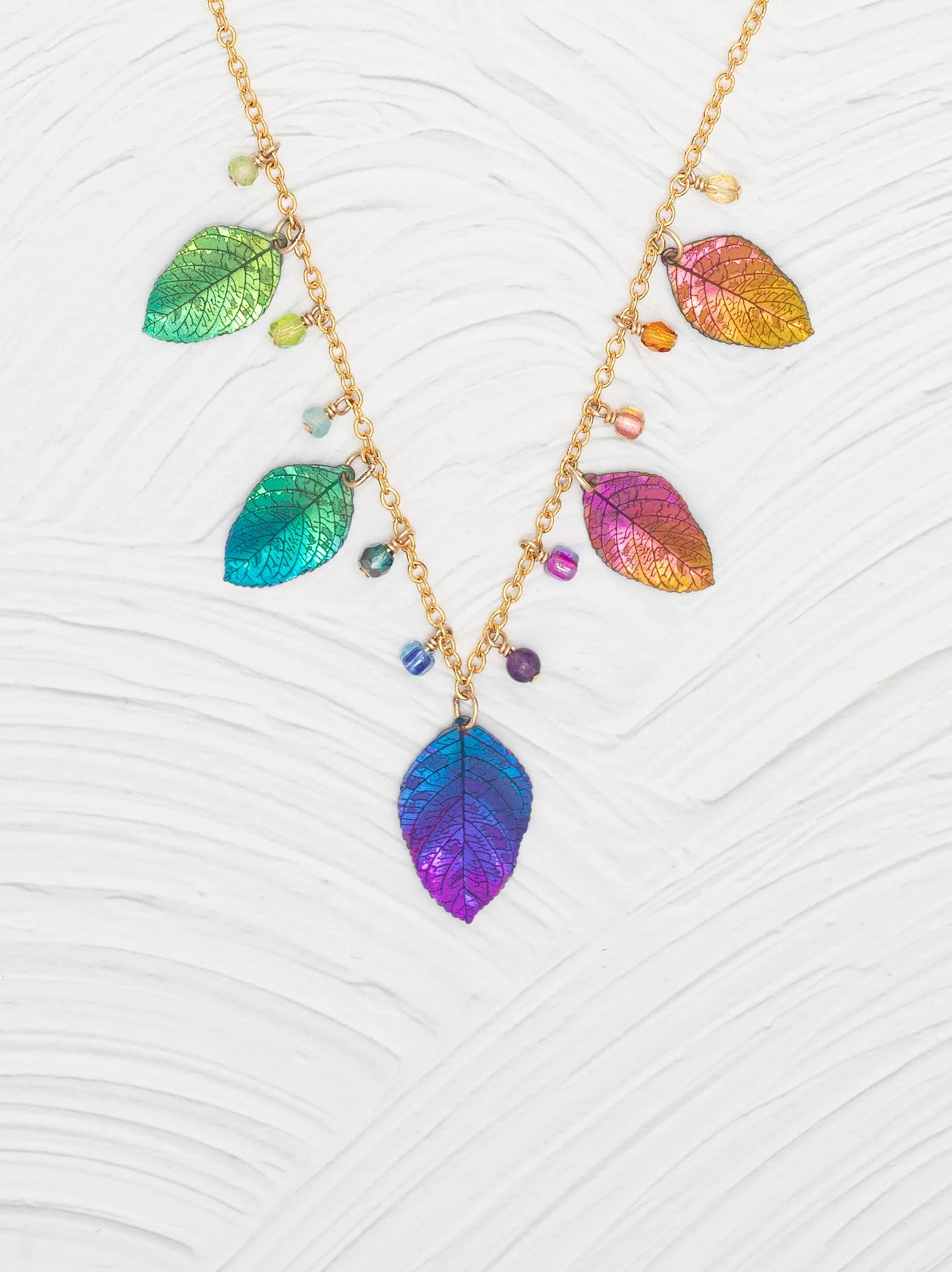 Holly Yashi Healing Elm Leaf Necklace