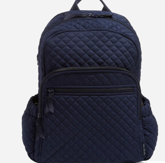Vera Bradley Campus Backpack in Recycled Cotton-Classic Navy