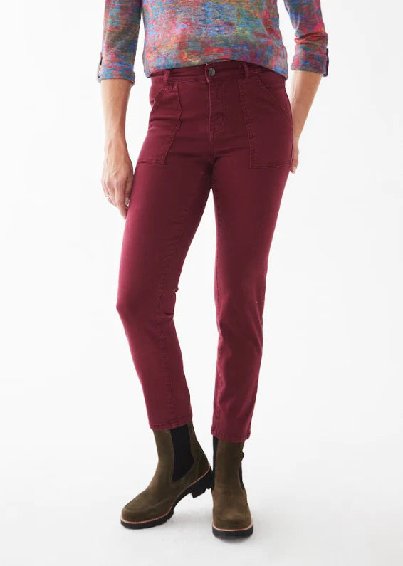 FDJ Olivia Pencil Ankle Jeans in Cabernet