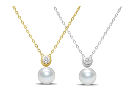 Stia "Classy Girls Wear Pearls" Pearl Bezel CZ l Necklace