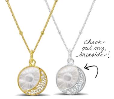 Stia "Classy Girls Wear Pearls" Sun & Moon Pendant Necklace