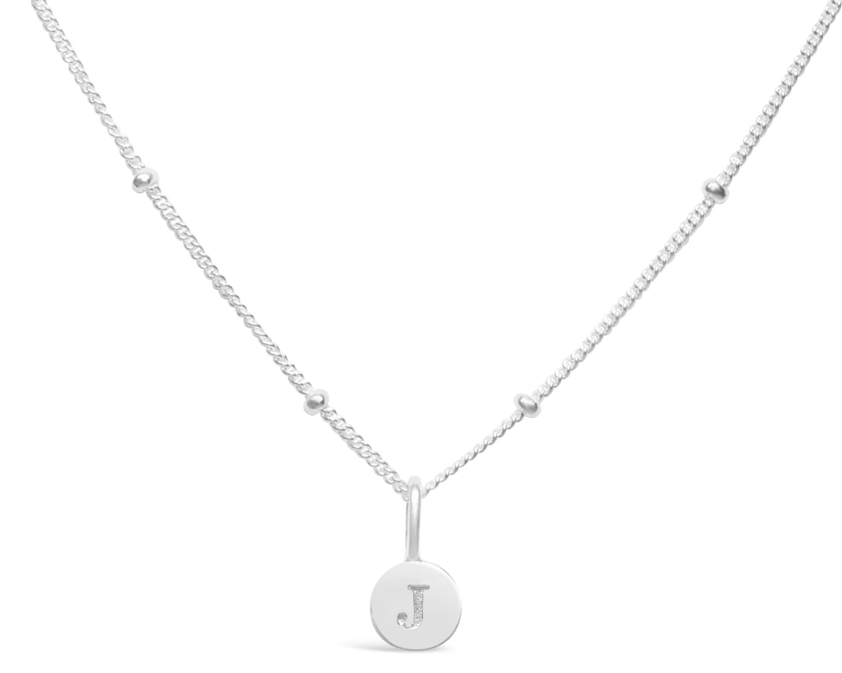 Stia Mini Love Letter Necklaces in Silver