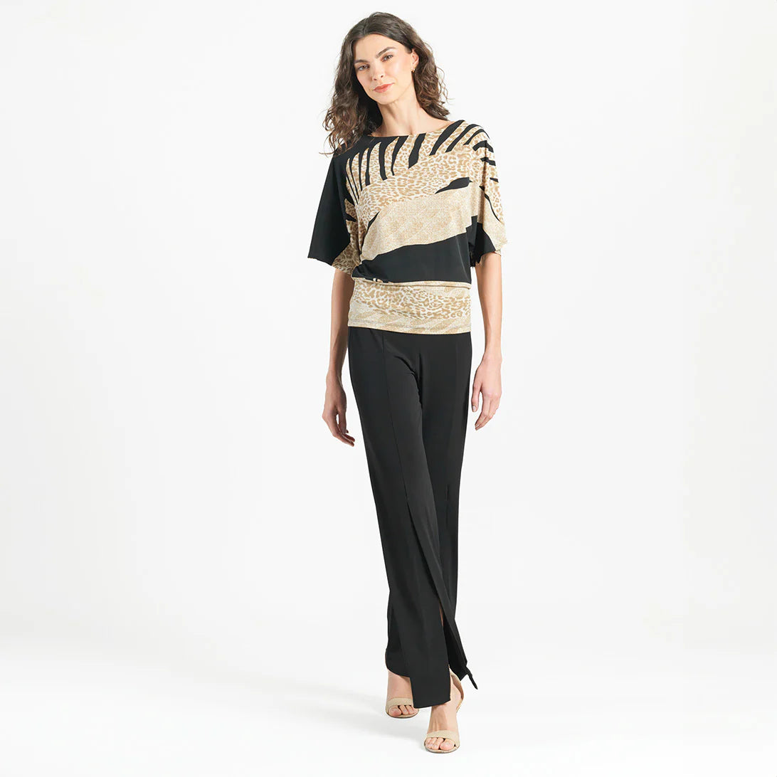 Clara Sunwoo Dolman Half Sleeve Top - Safari Patch