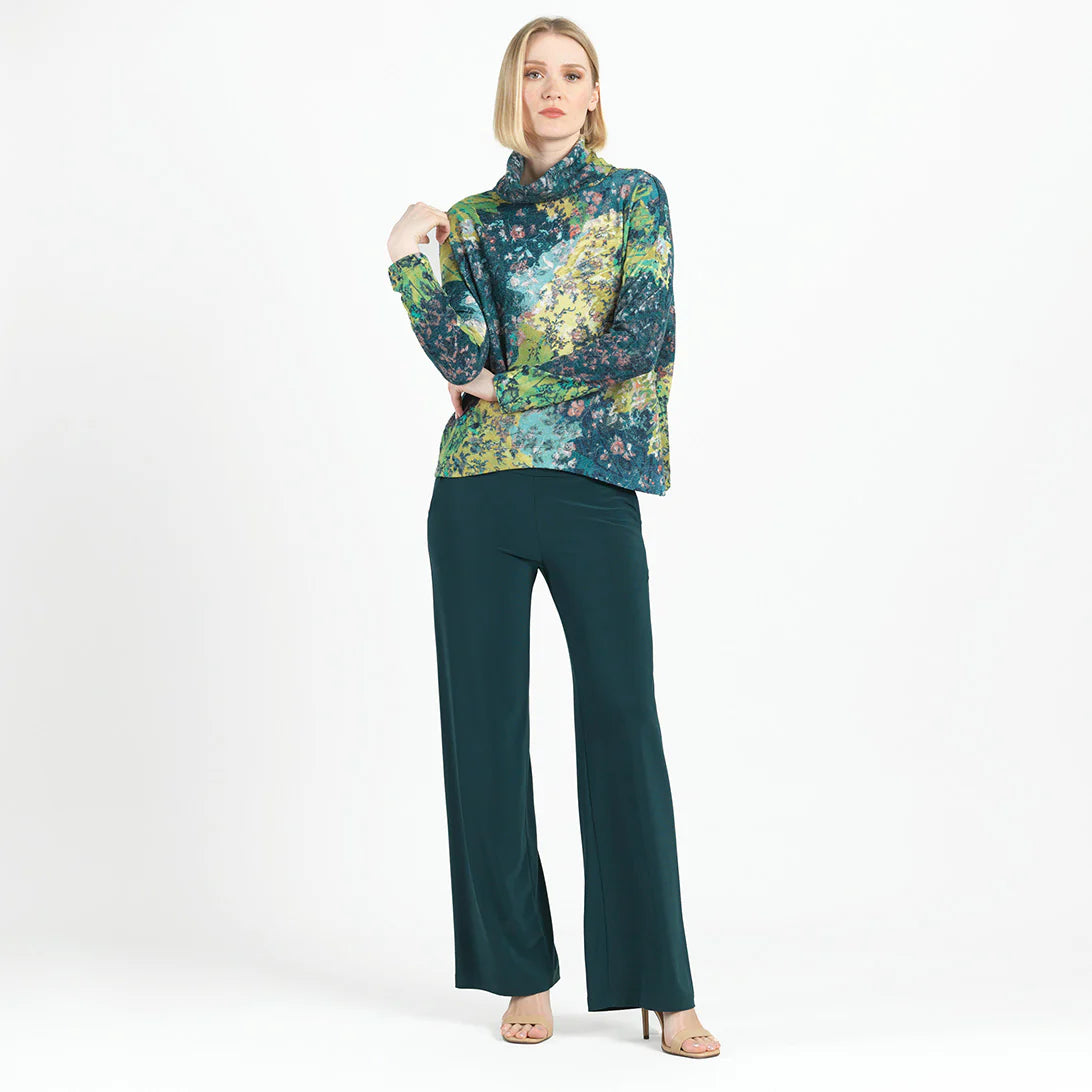 Clara Sunwoo Cozy Texture - Tipped Hem Sweater Top - Floral Patch