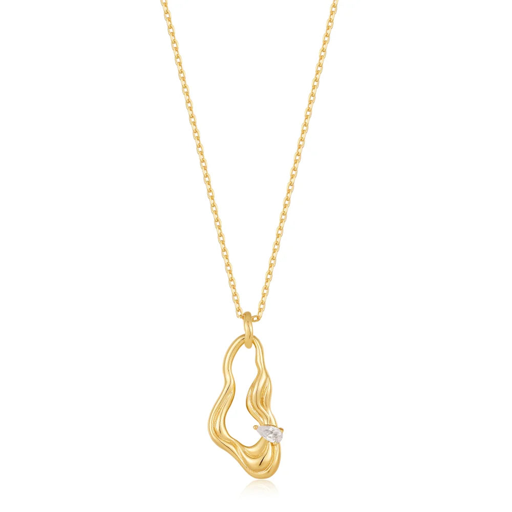 Ania Haie Twisted Wave Drop Pendant Necklaces