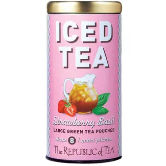 Republic of Tea Strawberry Basil Green Tea Large Iced Tea Pouches