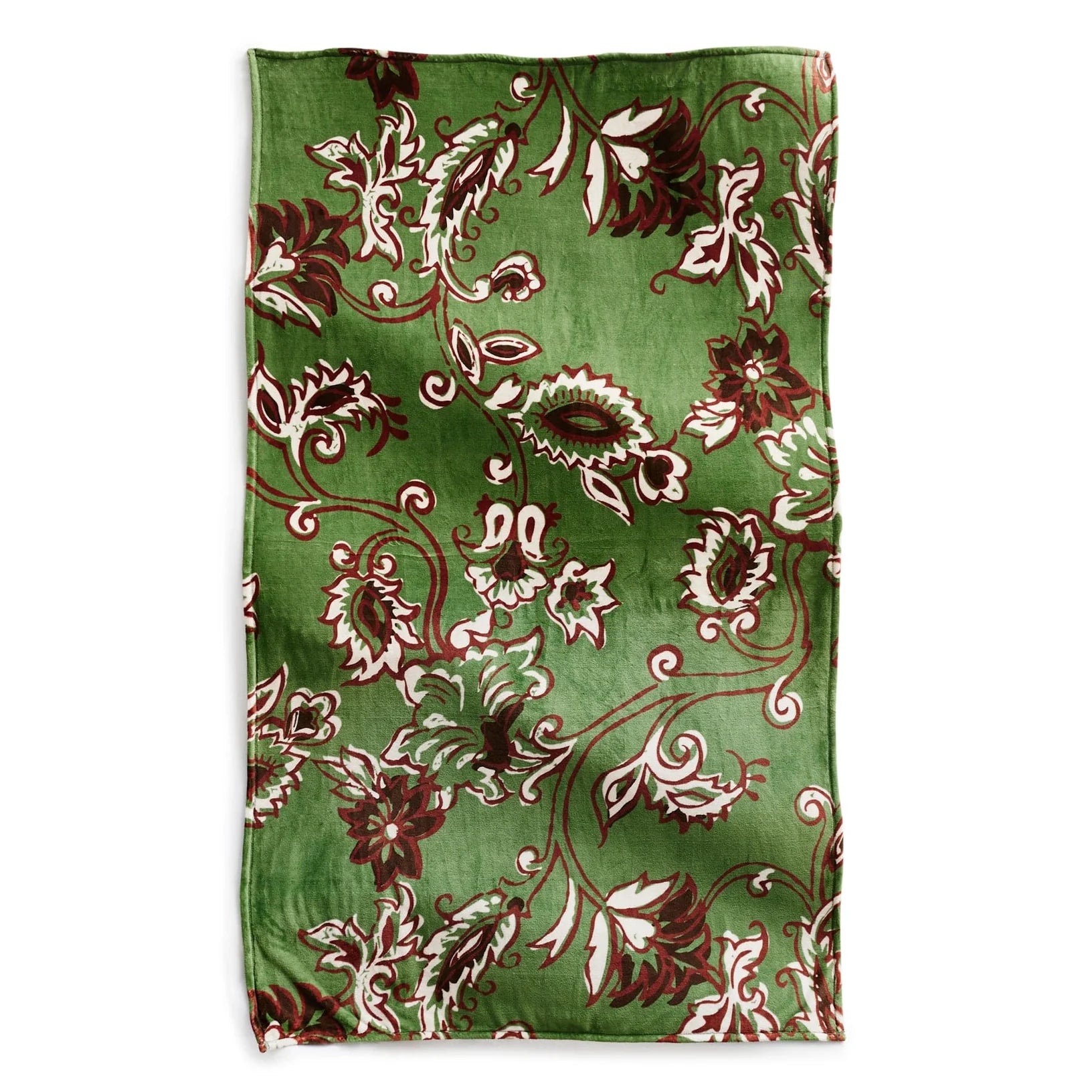 Vera Bradley Plush Throw Blankets - Victorian Vines Vineyard Green