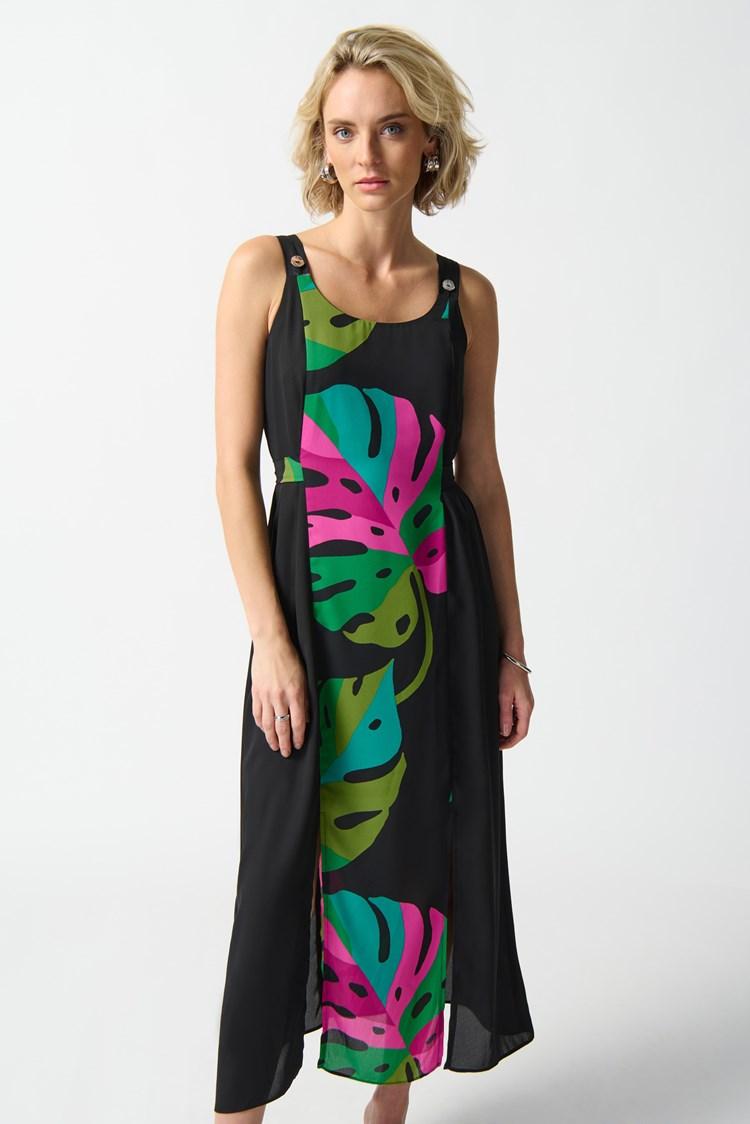 Joseph Ribkoff Georgette Tropical Print Dress