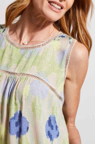 Tribal Sleeveless Blouse with Ladder Tape Detail