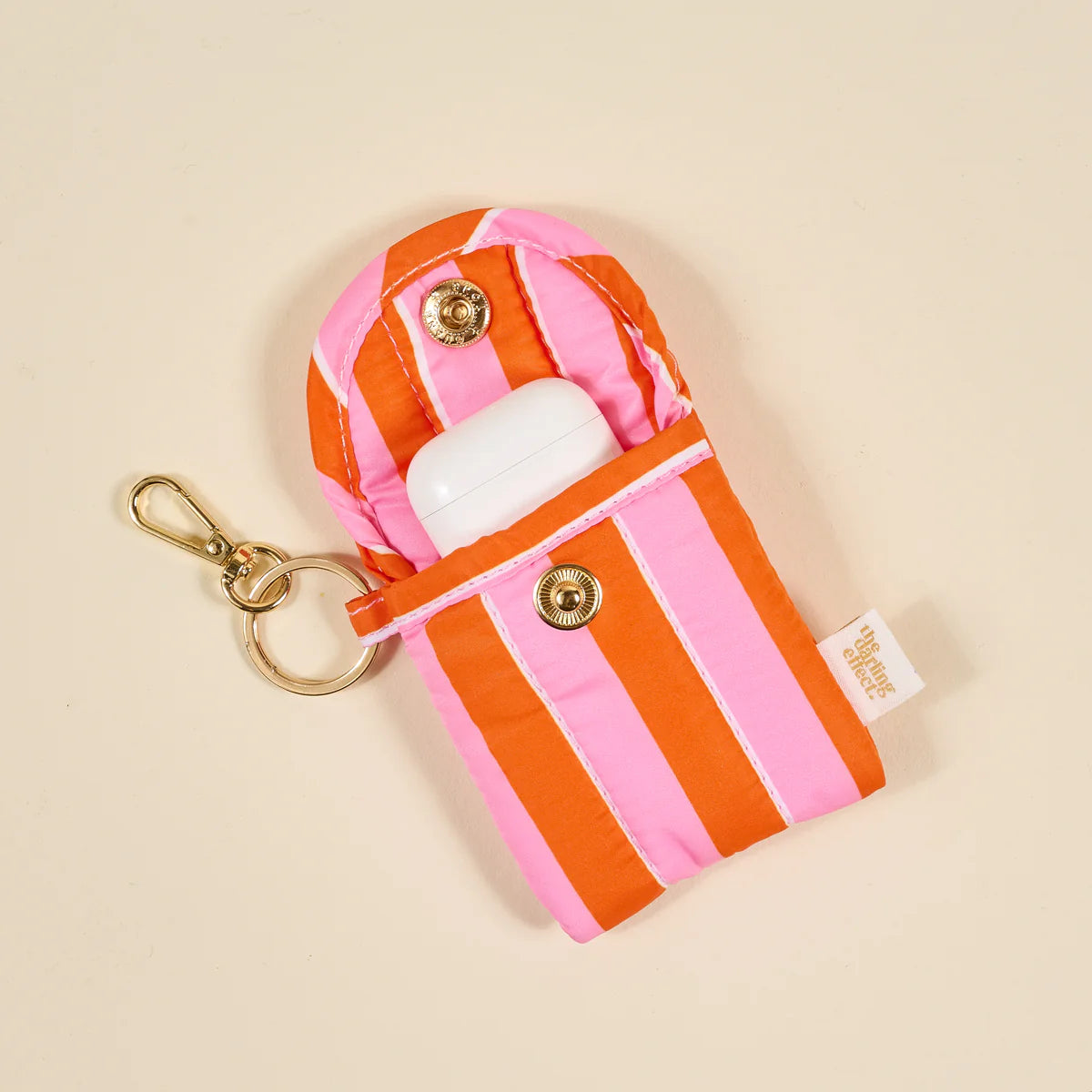 Puffy Earbud Case | Sicily Stripes Pink