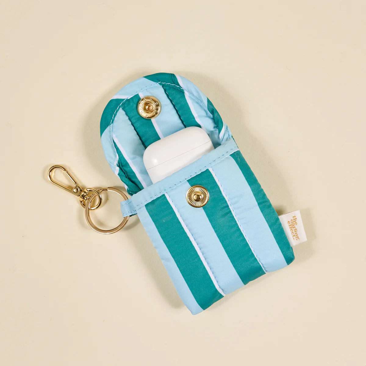 Puffy Earbud Case | Sicily Stripes Teal