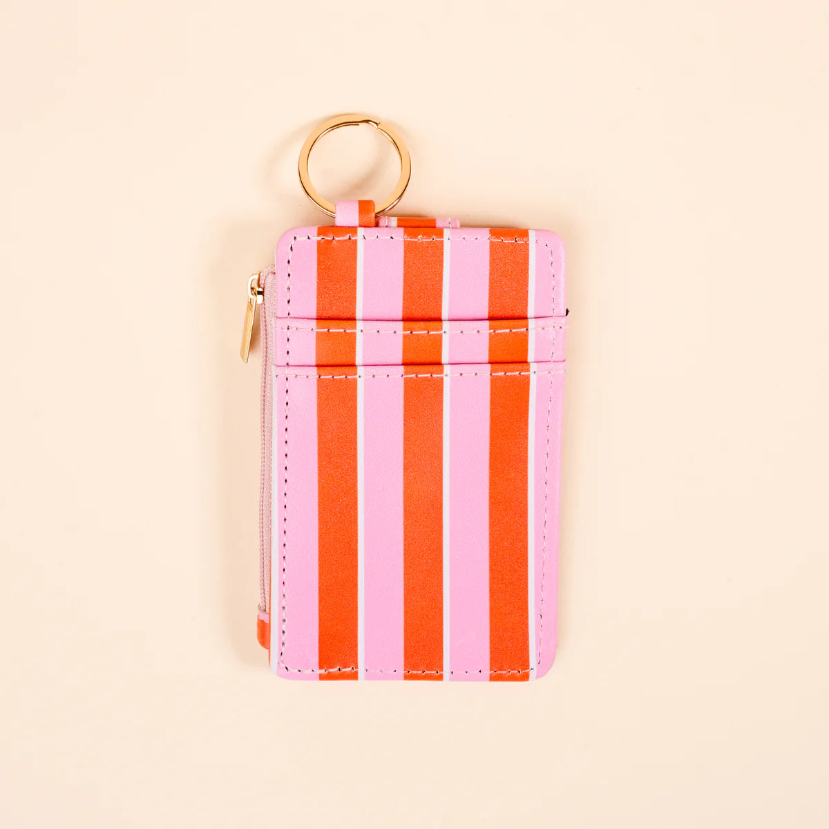 Keychain Wallet | Sicily Stripes Pink