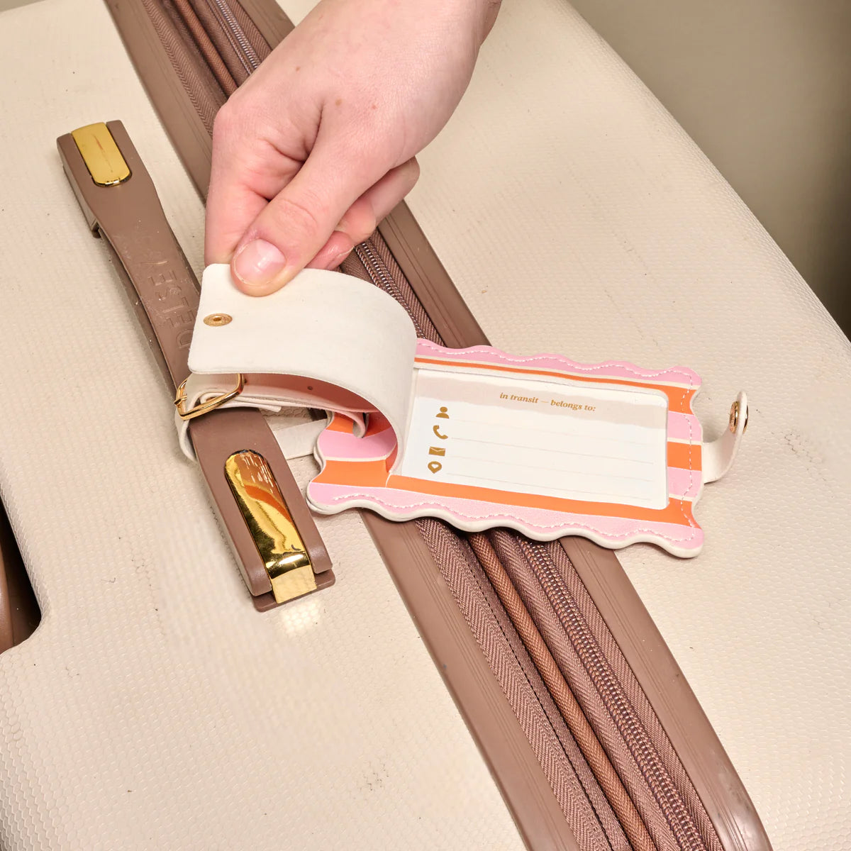 Jetsetter Luggage Tag | Sicily Stripes Pink