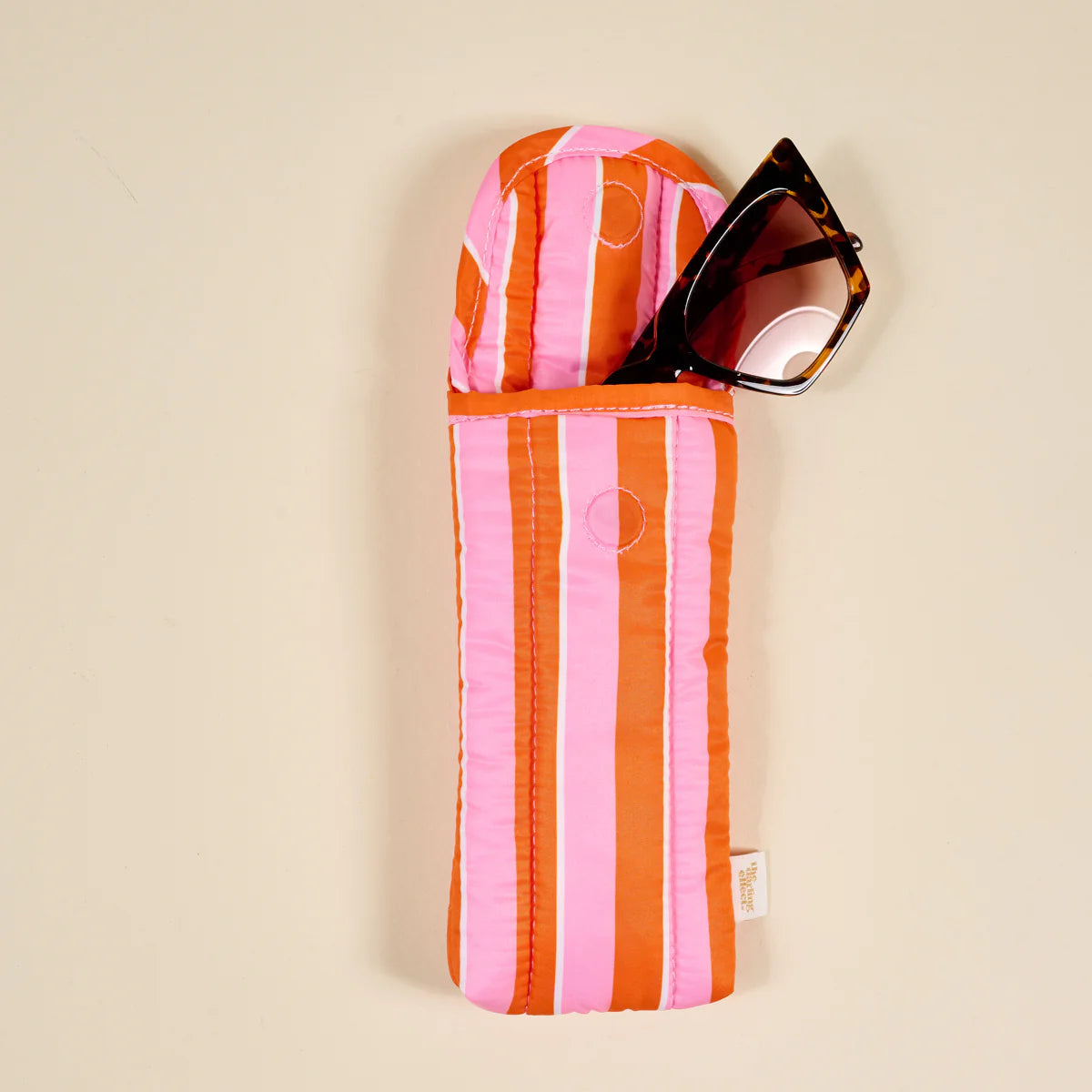 Puffy Sunglasses Case | Sicily Stripes Pink