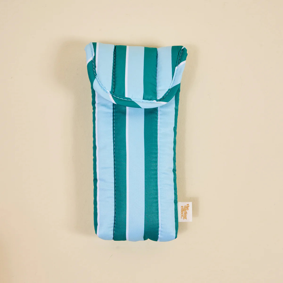 Puffy Sunglasses Case | Sicily Stripes Teal