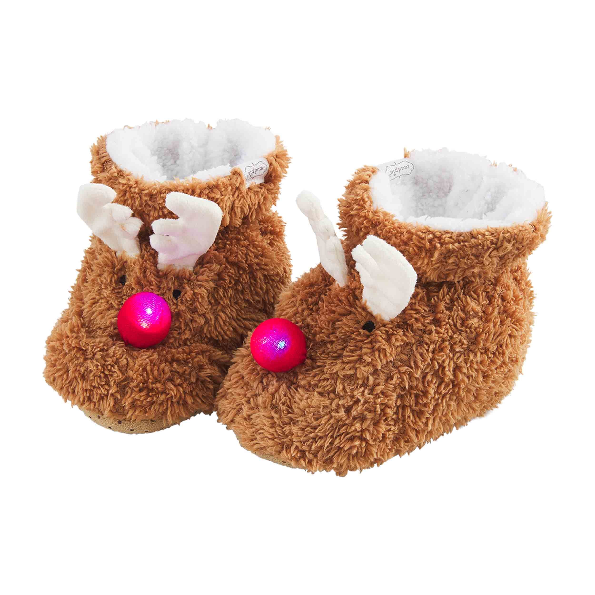 Mudpie Santa or Reindeer Light-Up Slippers